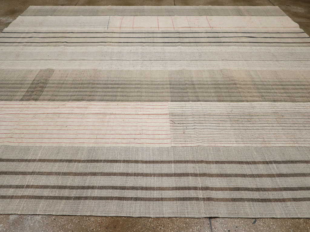 Vintage Turkish Flatweave Kilim Large Room Size Carpet, No.33596 - Staging