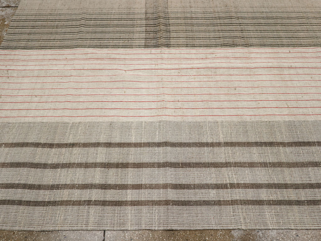 Vintage Turkish Flatweave Kilim Large Room Size Carpet, No.33596 - Staging