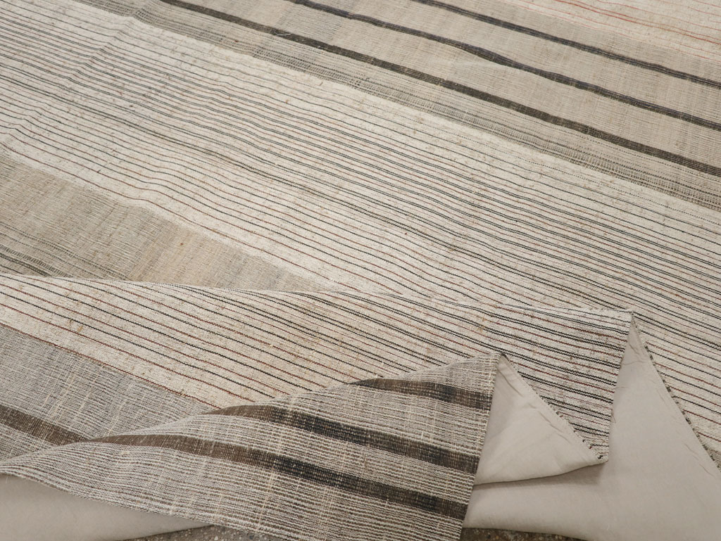 Vintage Turkish Flatweave Kilim Large Room Size Carpet, No.33596 - Staging