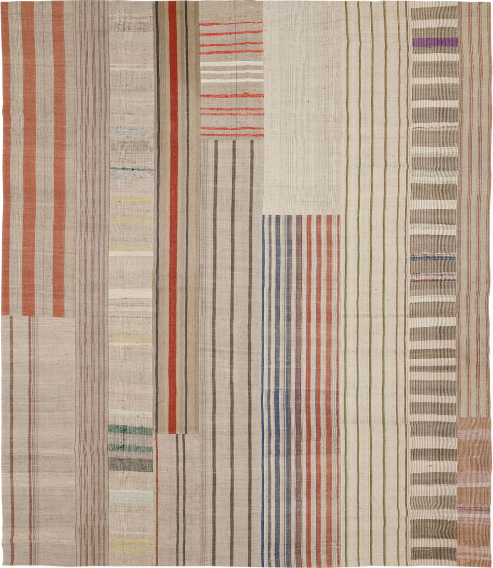 Vintage Turkish Flatweave Kilim Large Carpet, No.33597 - Staging