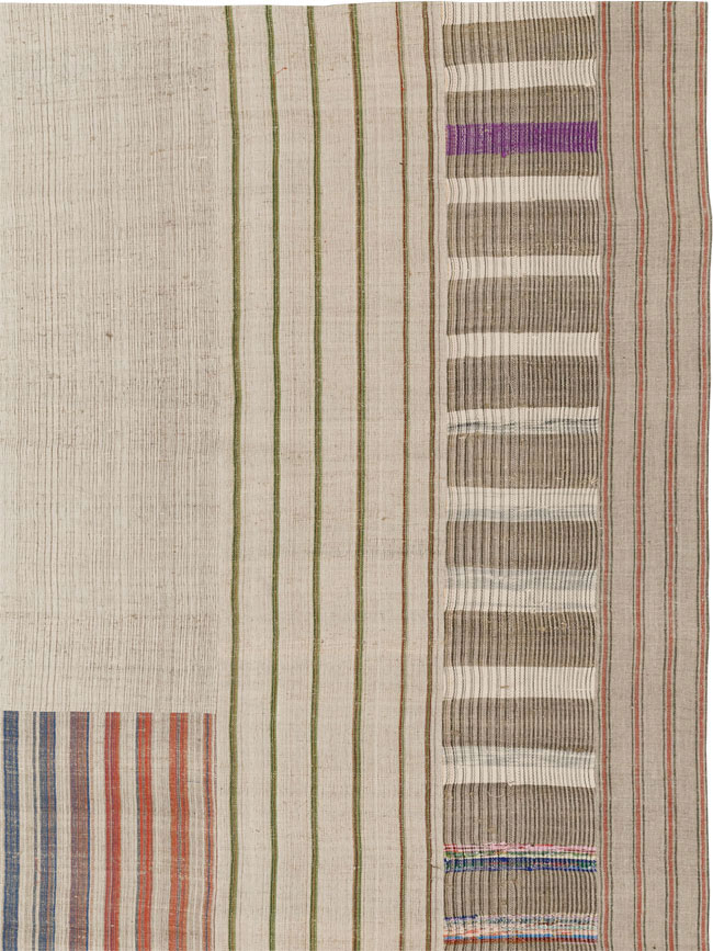 Vintage Turkish Flatweave Kilim Large Room Size Carpet, No.33597 - Staging