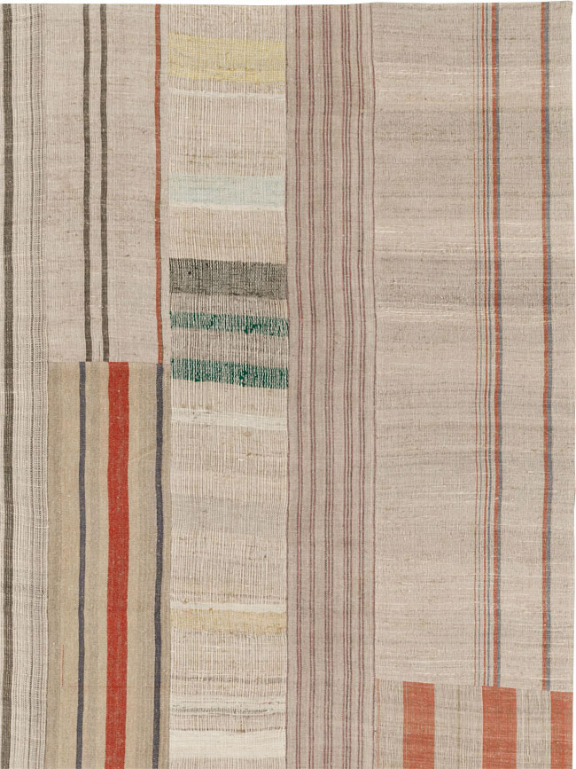 Vintage Turkish Flatweave Kilim Large Room Size Carpet, No.33597 - Staging