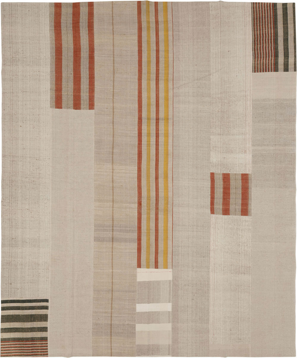Modern Turkish Flatweave Kilim Large Carpet, No.33598 - Staging