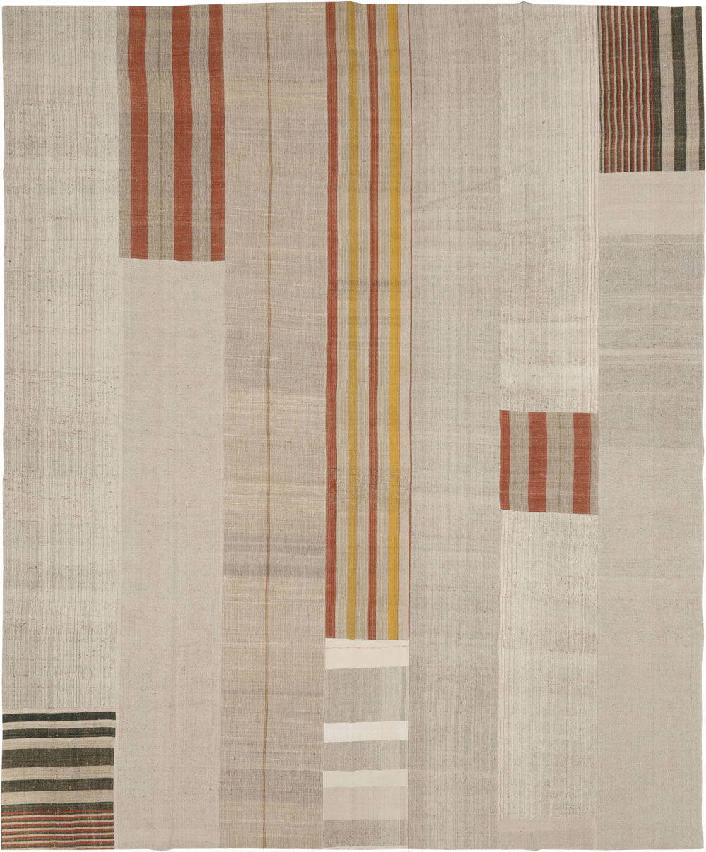 Vintage Turkish Flatweave Kilim Large Carpet, No.33598 - Staging
