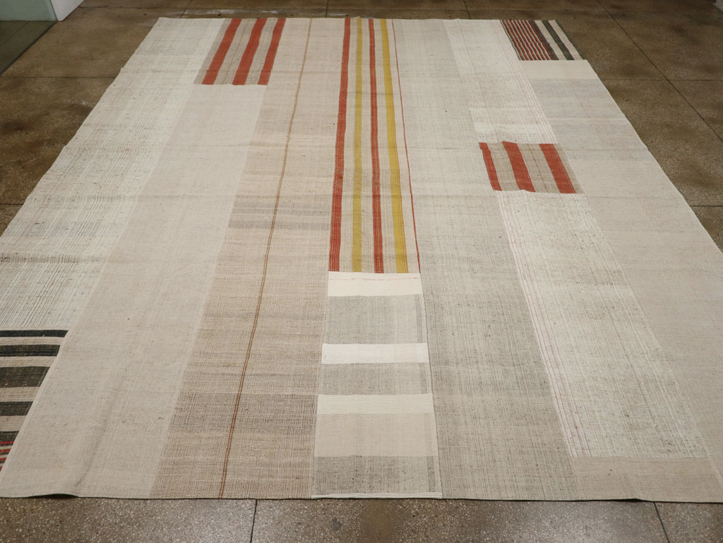 Vintage Turkish Flatweave Kilim Large Carpet, No.33598 - Staging