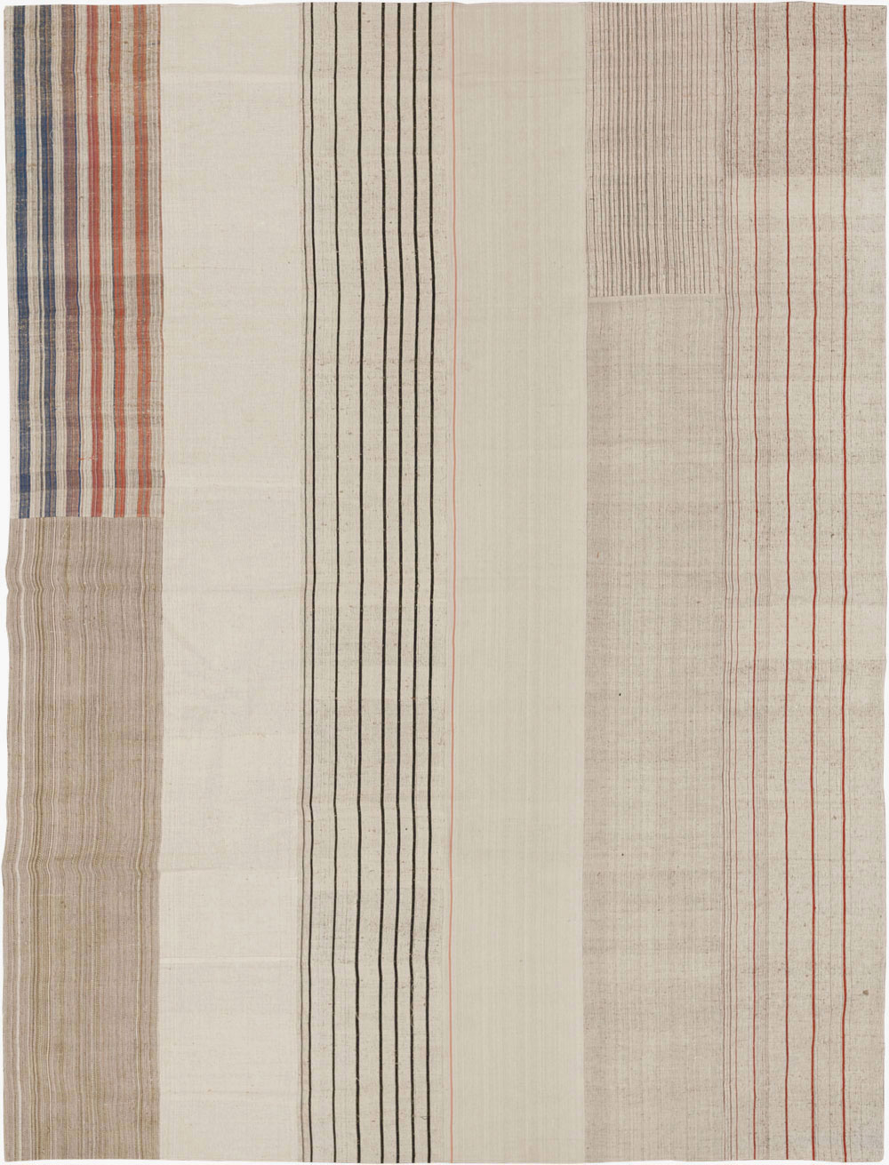 Vintage Turkish Flatweave Kilim Room Size Carpet, No.33599 - Staging