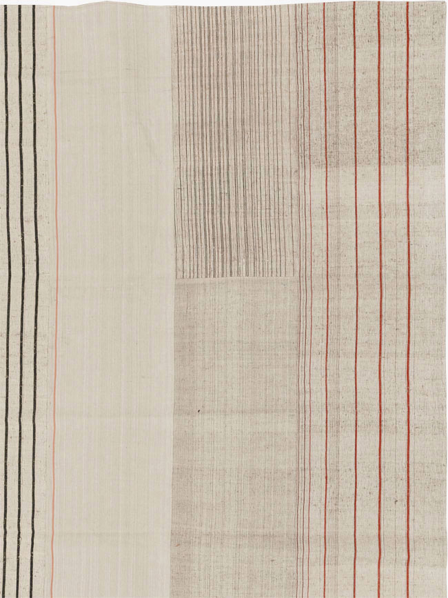 Vintage Turkish Flatweave Kilim Room Size Carpet, No.33599 - Staging