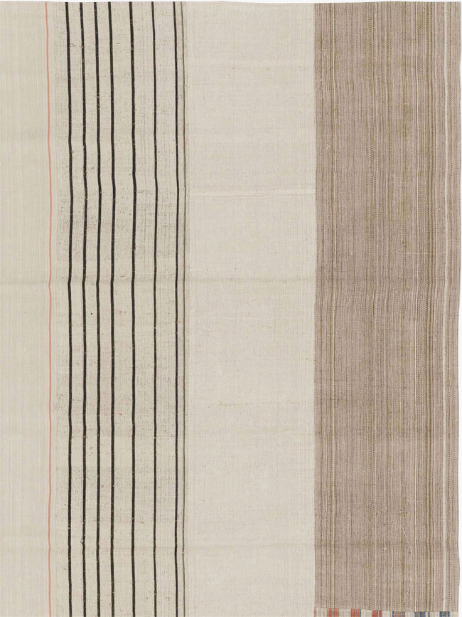 Vintage Turkish Flatweave Kilim Room Size Carpet, No.33599 - Staging