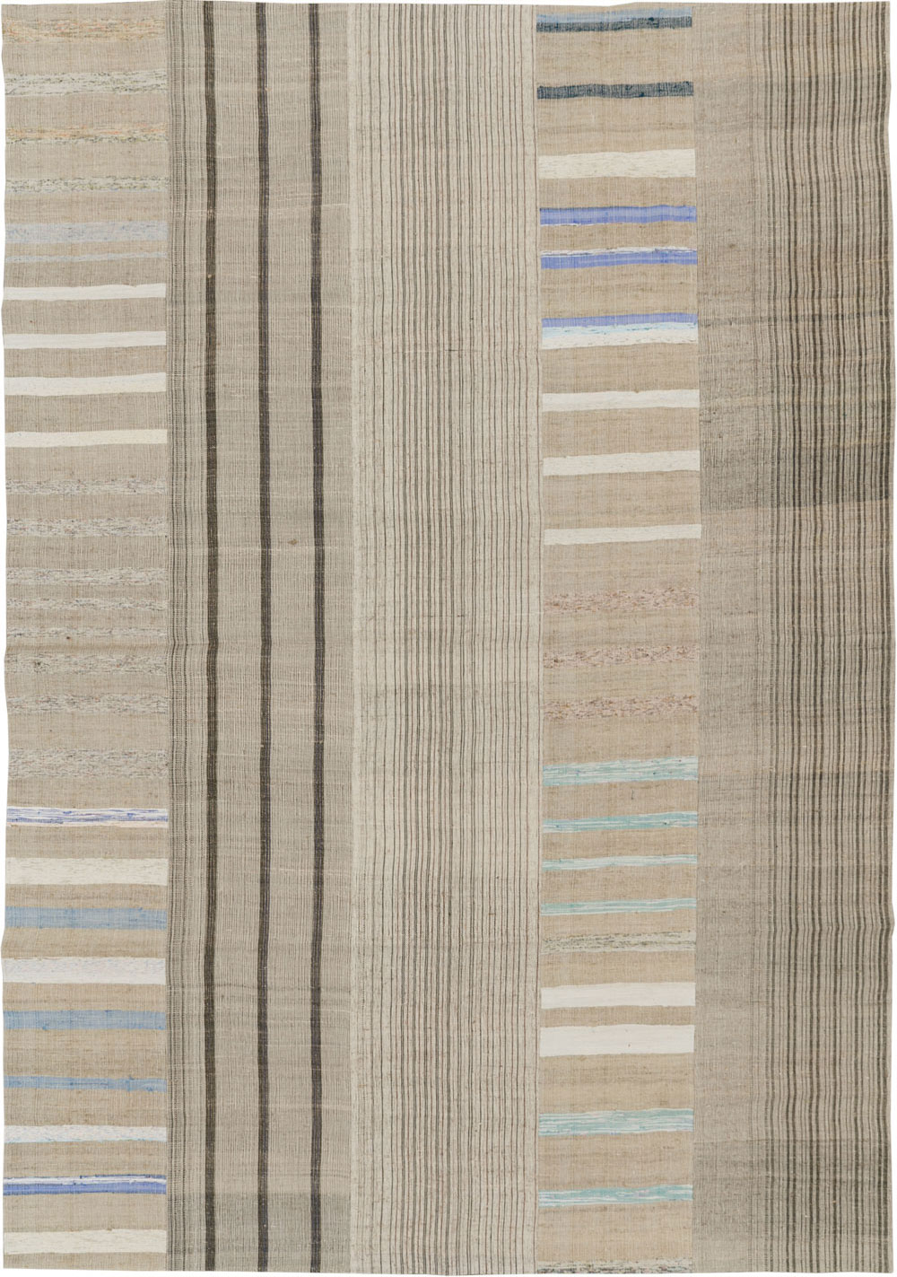 Vintage Turkish Flatweave Kilim Room Size Carpet, No.33601 - Staging