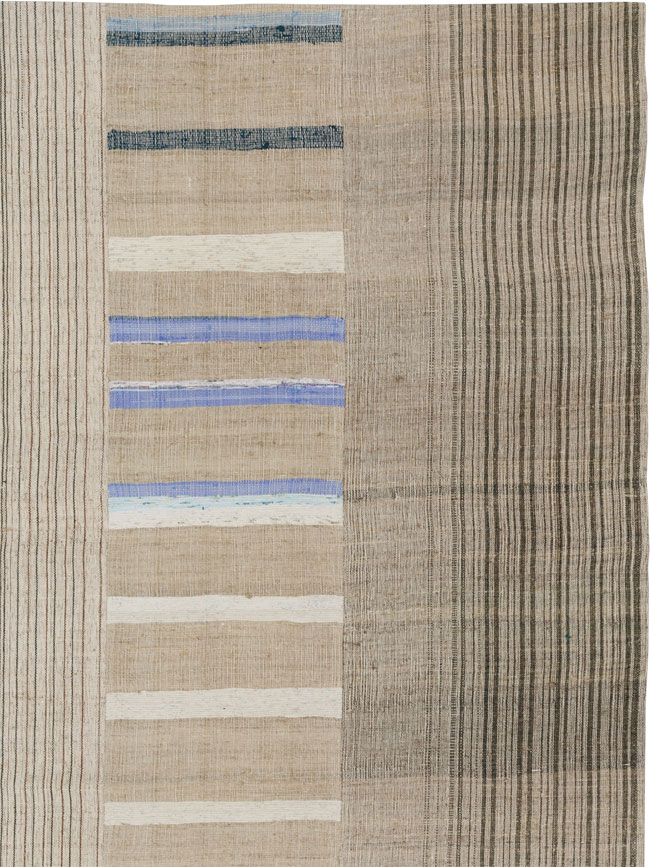 Vintage Turkish Flatweave Kilim Room Size Carpet, No.33601 - Staging