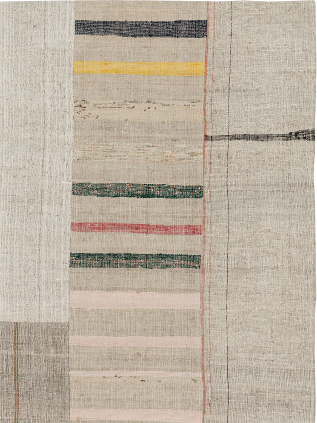 Vintage Turkish Flatweave Kilim Room Size Carpet, No.33602 - Staging