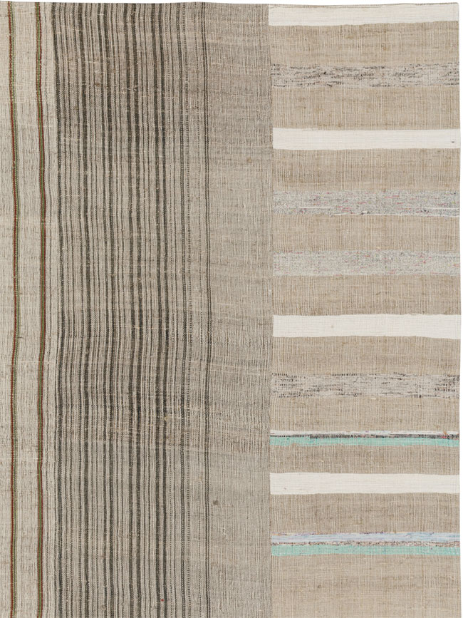 Vintage Turkish Flatweave Kilim Room Size Carpet, No.33602 - Staging