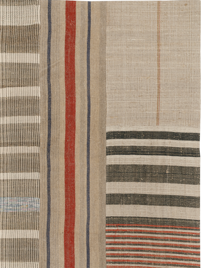 Vintage Turkish Flatweave Kilim Room Size Carpet, No.33603 - Staging