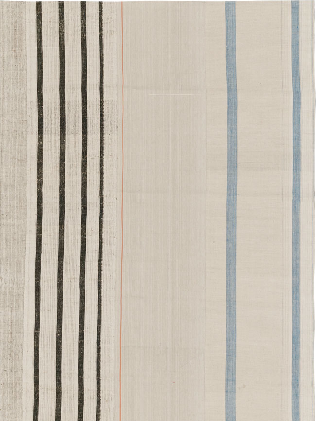 Vintage Turkish Flatweave Kilim Room Size Carpet, No.33604 - Staging