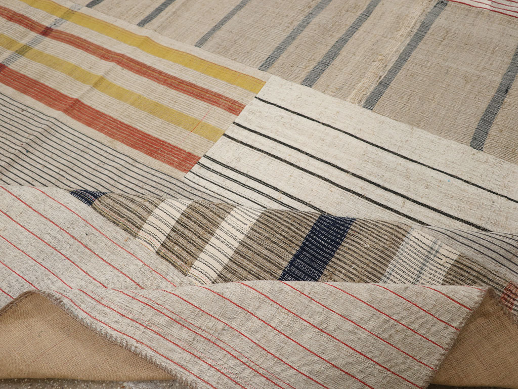 Vintage Turkish Flatweave Kilim Room Size Carpet, No.33605 - Staging