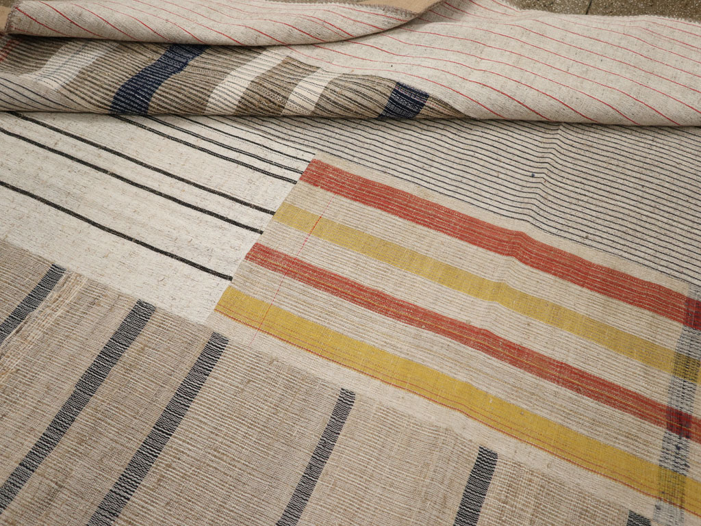 Vintage Turkish Flatweave Kilim Room Size Carpet, No.33605 - Staging