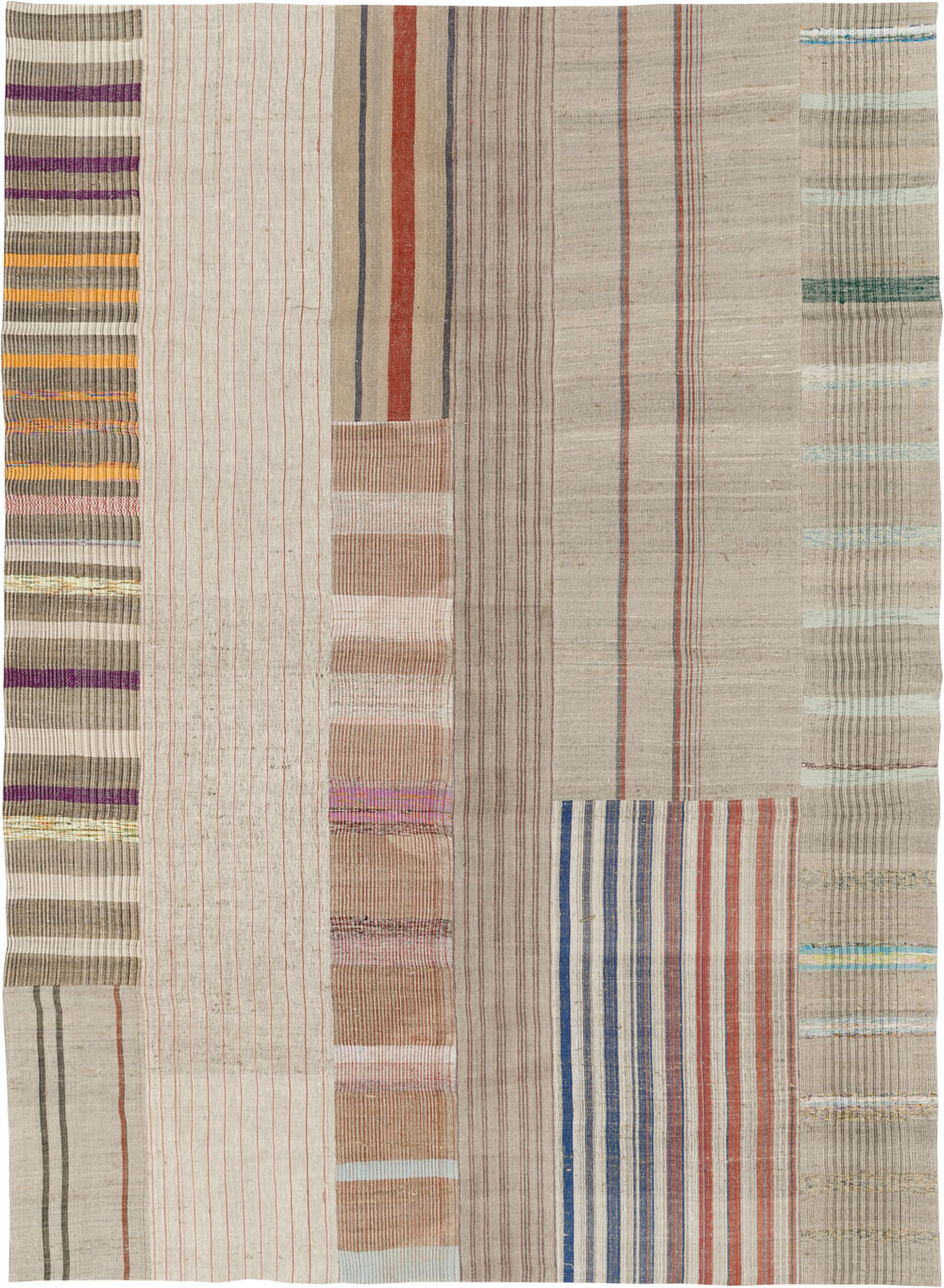 Vintage Turkish Flatweave Kilim Room Size Carpet, No.33606 - Staging