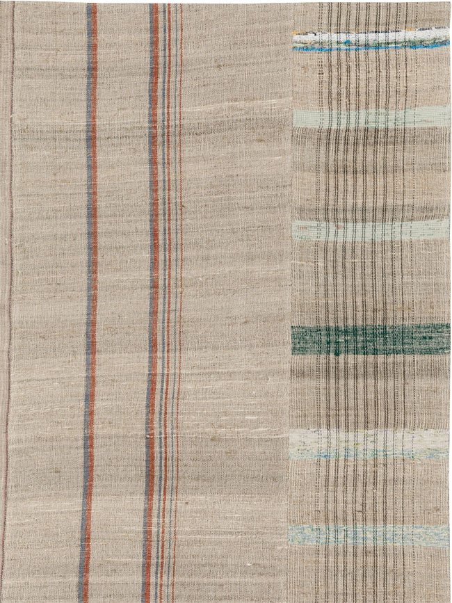 Vintage Turkish Flatweave Kilim Room Size Carpet, No.33606 - Staging