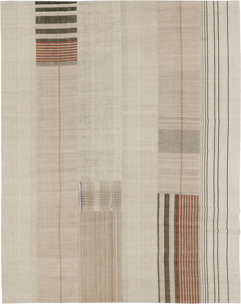 Vintage Turkish Flatweave Kilim Room Size Carpet, No.33607 - Staging