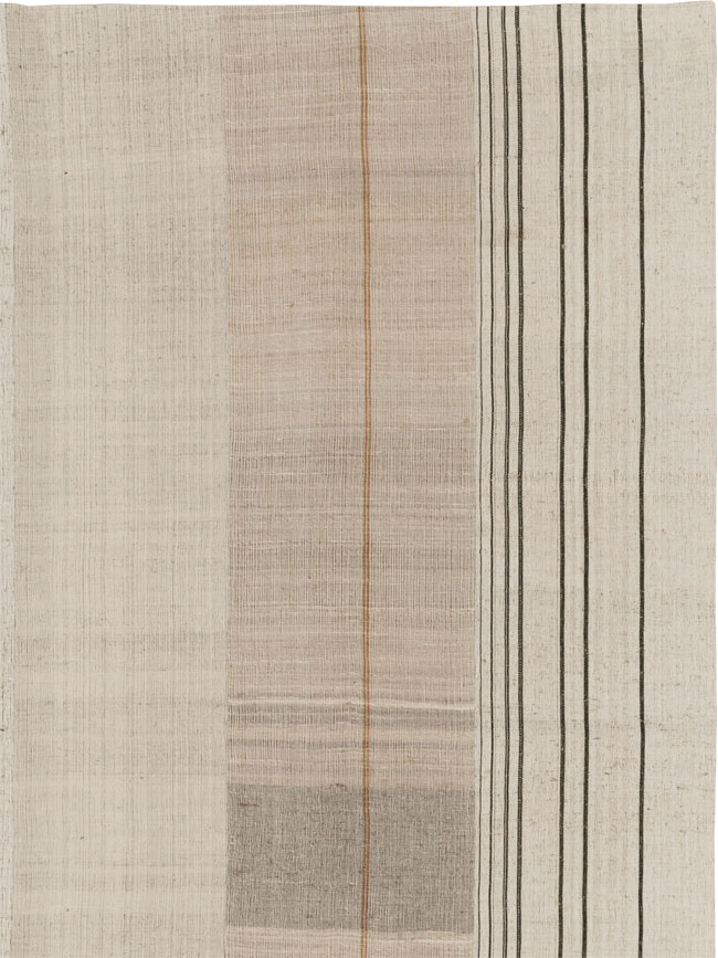 Vintage Turkish Flatweave Kilim Room Size Carpet, No.33607 - Staging