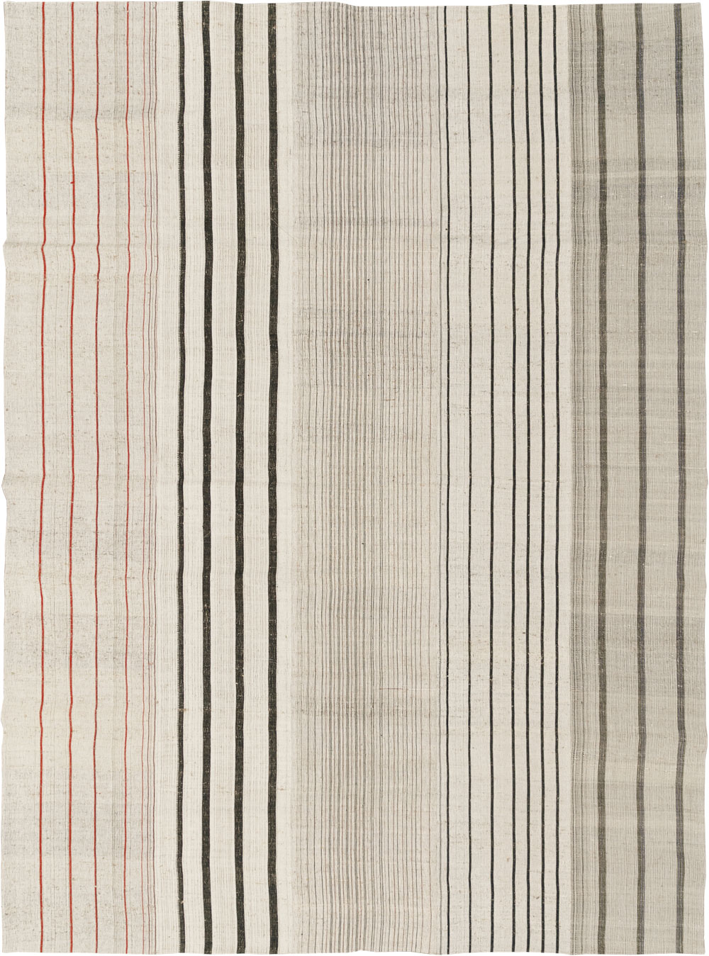 Vintage Turkish Flatweave Kilim Room Size Carpet, No.33608 - Staging