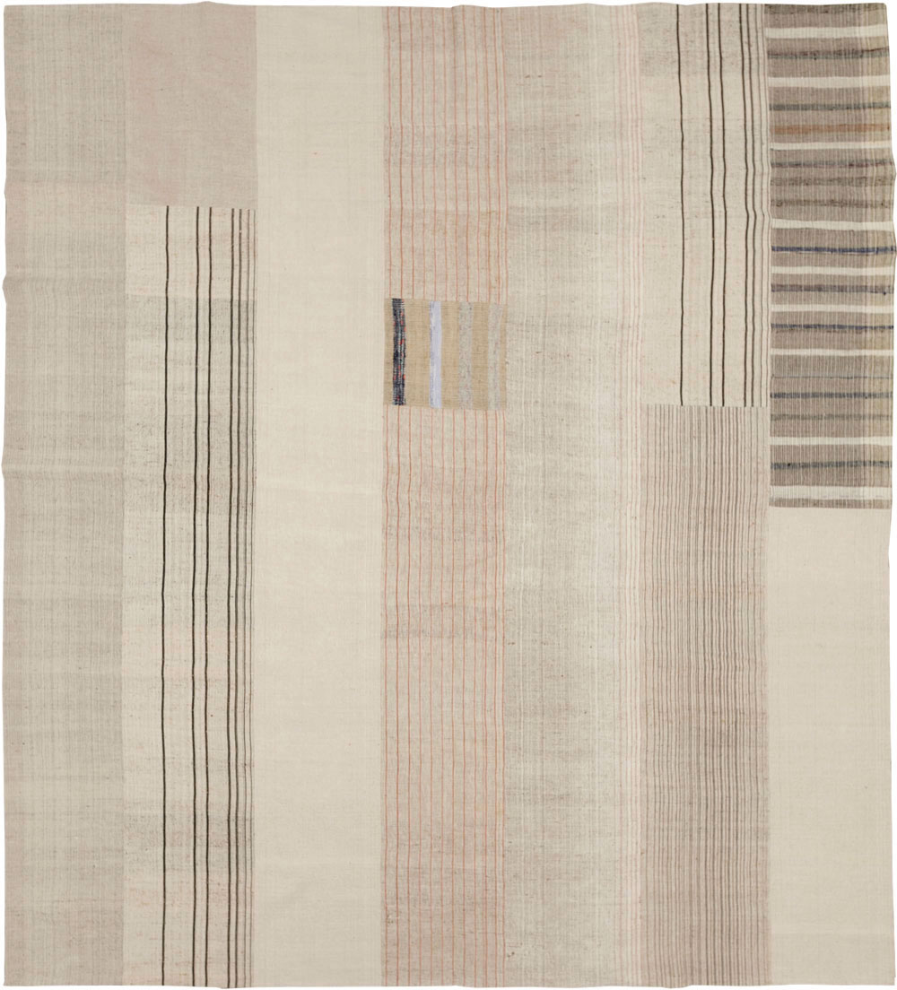 Vintage Turkish Flatweave Kilim Large Room Size Carpet, No.33609 - Staging