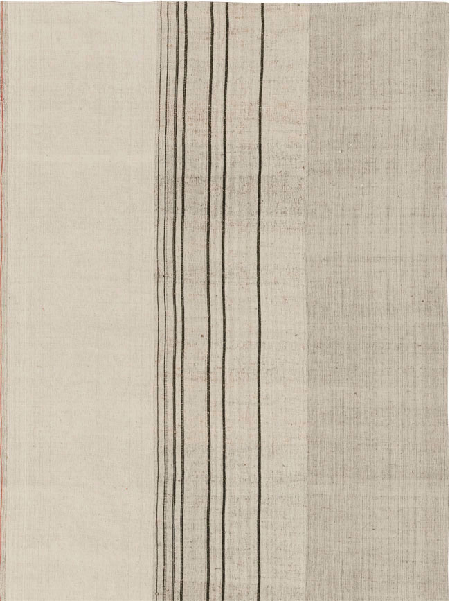 Vintage Turkish Flatweave Kilim Large Room Size Carpet, No.33609 - Staging