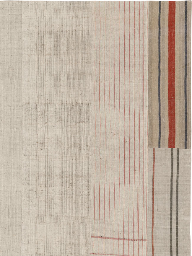 Vintage Turkish Flatweave Kilim Large Room Size Carpet, No.33610 - Staging