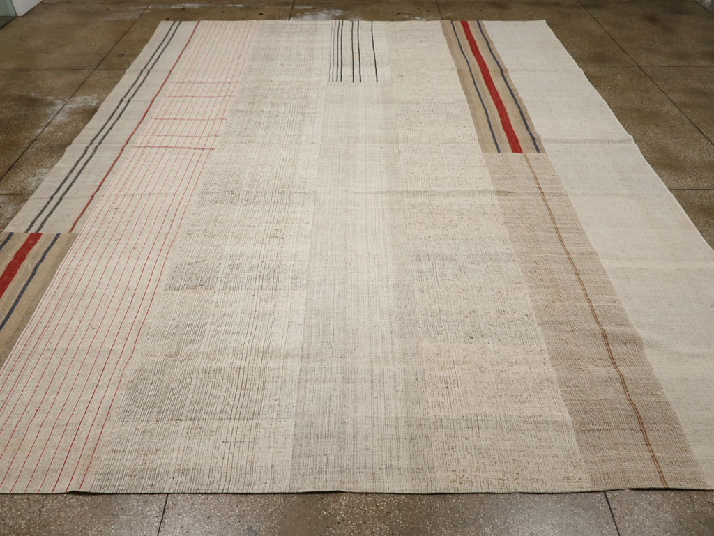 Vintage Turkish Flatweave Kilim Large Room Size Carpet, No.33610 - Staging