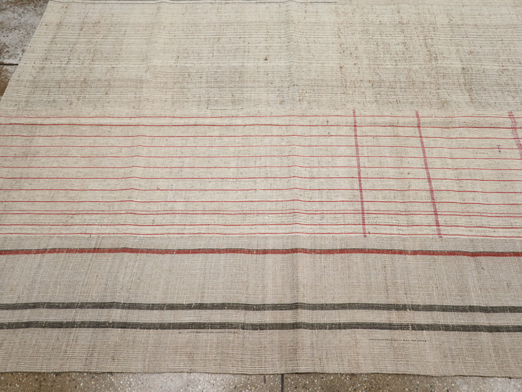 Vintage Turkish Flatweave Kilim Large Room Size Carpet, No.33610 - Staging