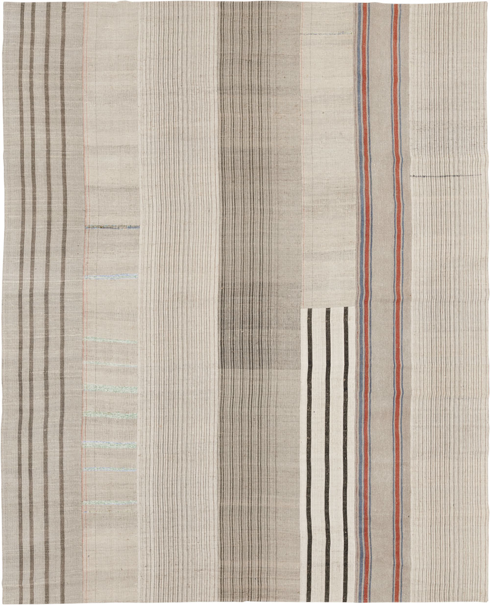 Vintage Turkish Flatweave Kilim Room Size Carpet, No.33611 - Staging