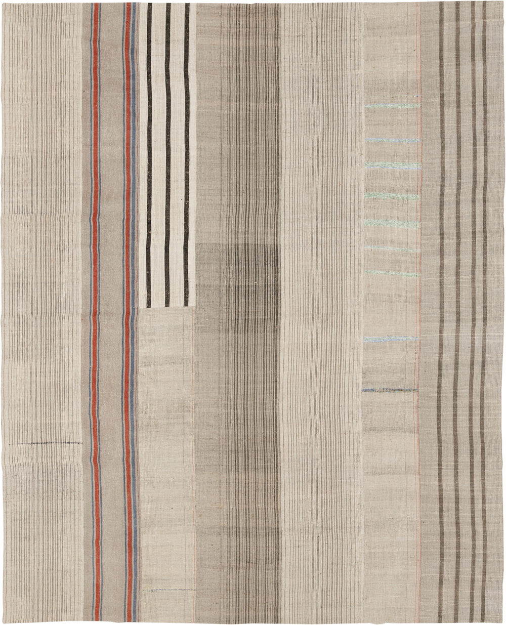 Vintage Turkish Flatweave Kilim Room Size Carpet, No.33611 - Staging