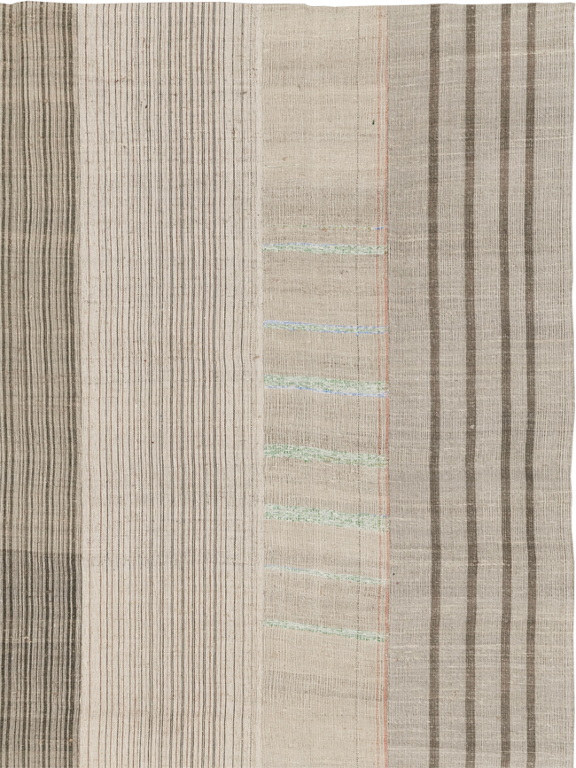 Vintage Turkish Flatweave Kilim Room Size Carpet, No.33611 - Staging