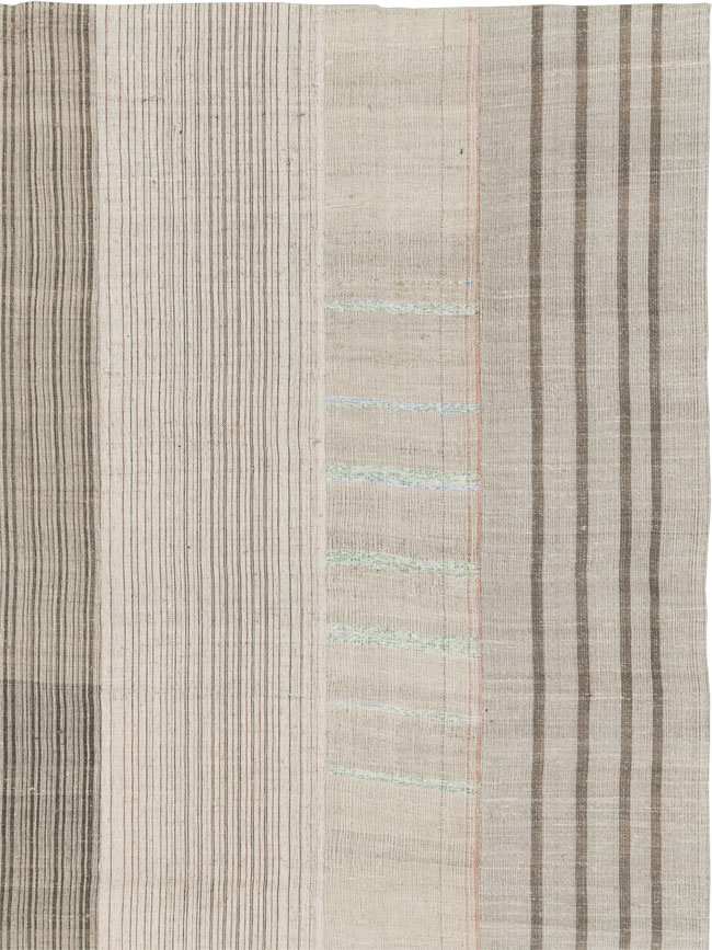 Vintage Turkish Flatweave Kilim Room Size Carpet, No.33611 - Staging