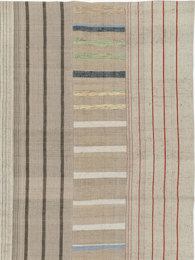 Vintage Turkish Flatweave Kilim Room Size Carpet, No.33612 - Staging