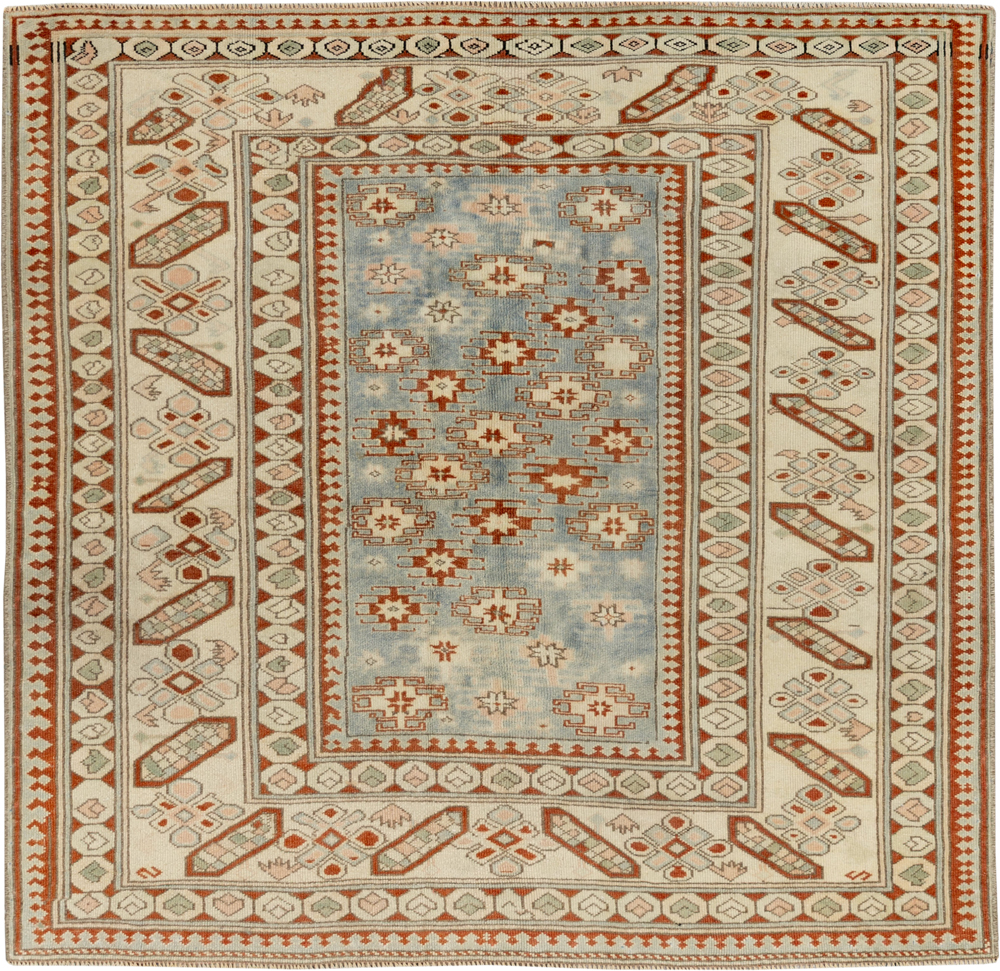 Vintage Caucasian Square Accent Rug, No.33628 - Staging