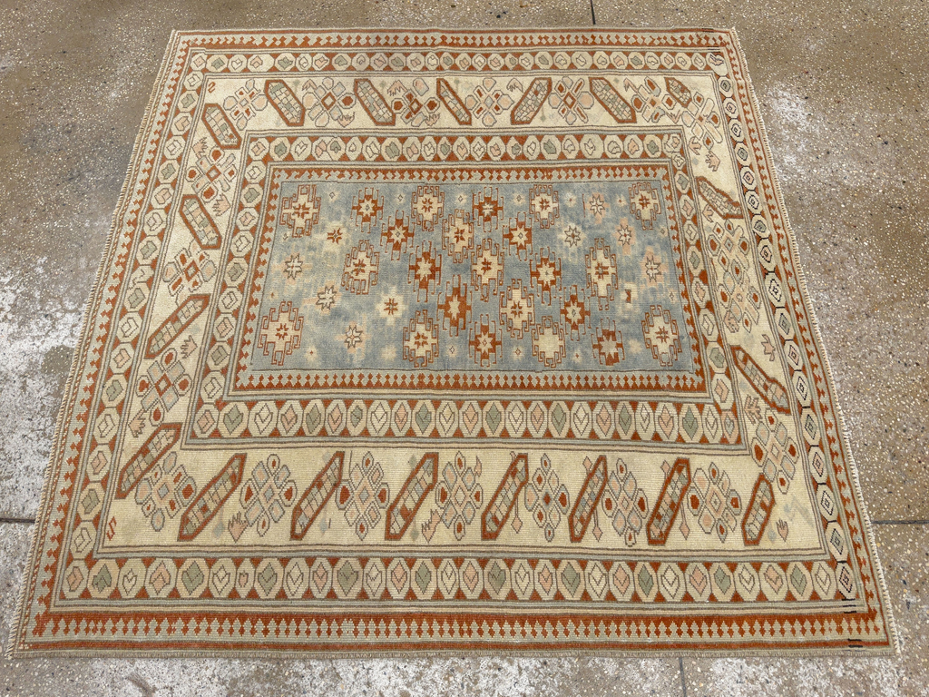 Vintage Caucasian Square Accent Rug, No.33628 - Staging