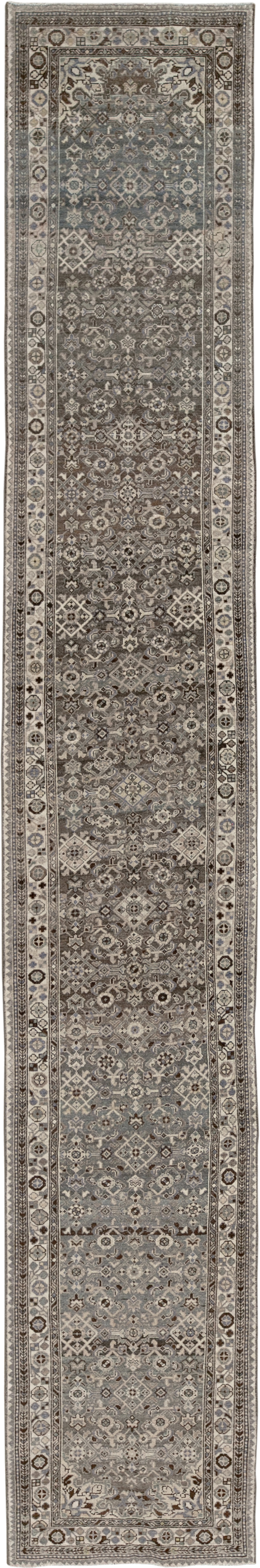 Antique Persian Malayer Long Runner, No.33631 - Staging