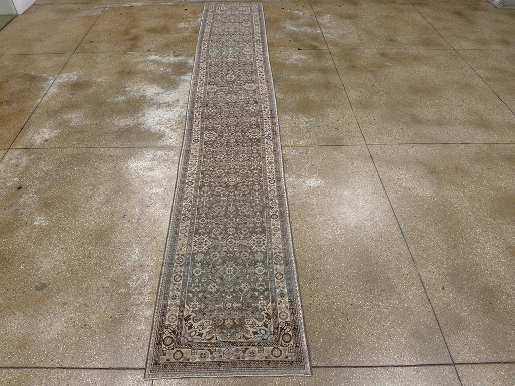Antique Persian Malayer Long Runner, No.33631 - Staging