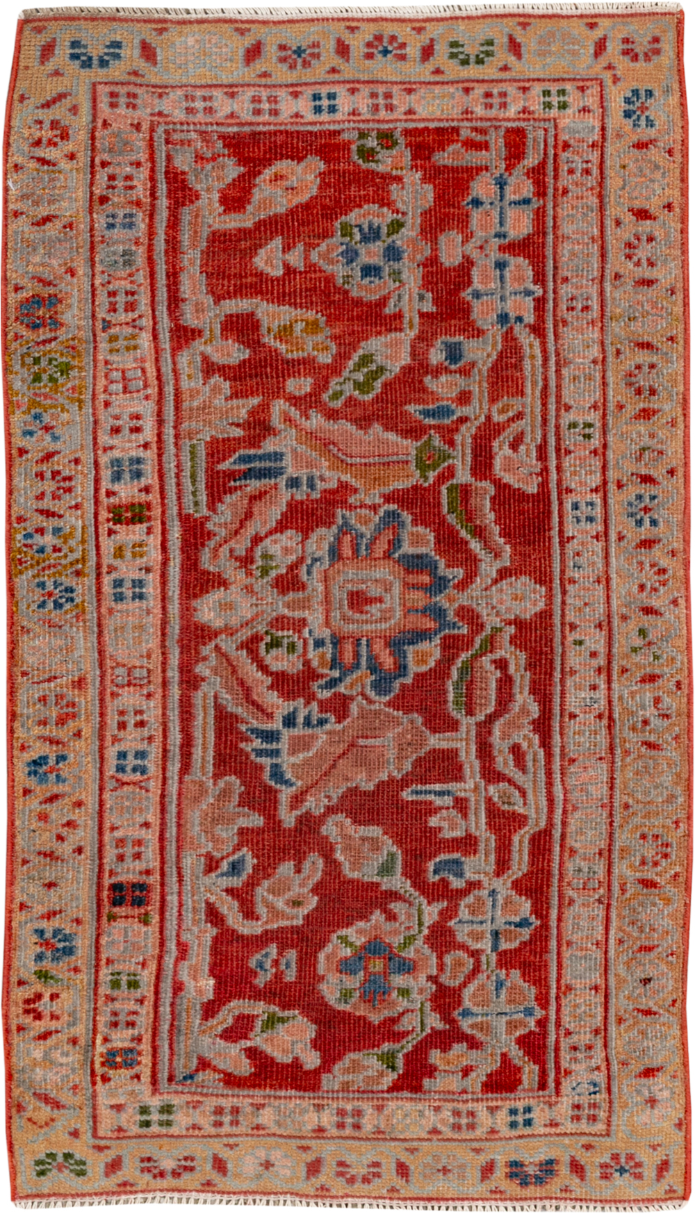 Antique Persian Sultanabad Throw Rug (Pair: 1 of 2), No.33634 - Staging