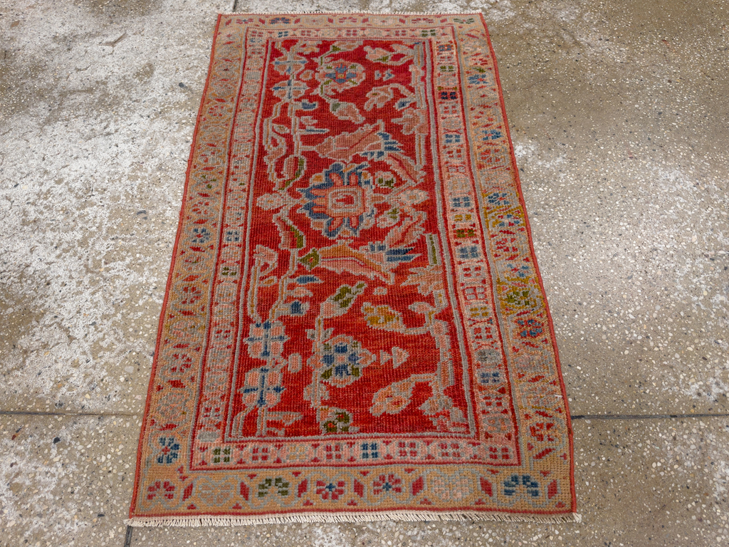 Antique Persian Sultanabad Throw Rug (Pair: 1 of 2), No.33634 - Staging