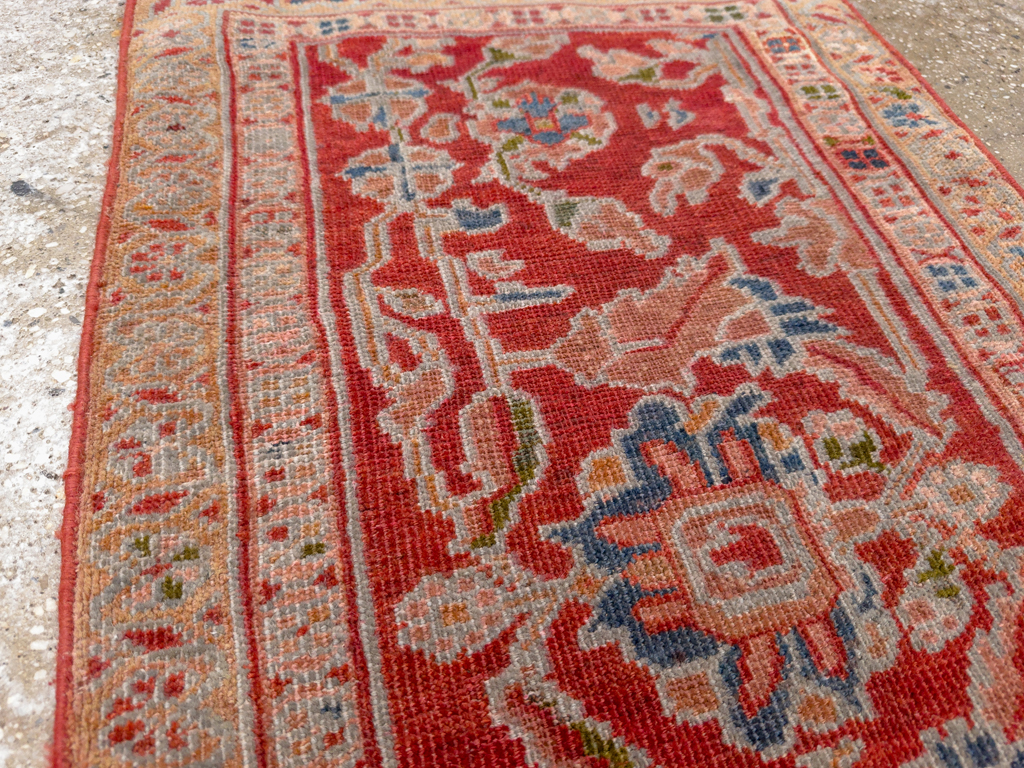 Antique Persian Sultanabad Throw Rug (Pair: 1 of 2), No.33634 - Staging