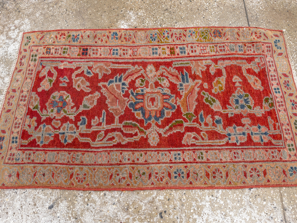 Antique Persian Sultanabad Throw Rug (Pair: 1 of 2), No.33634 - Staging