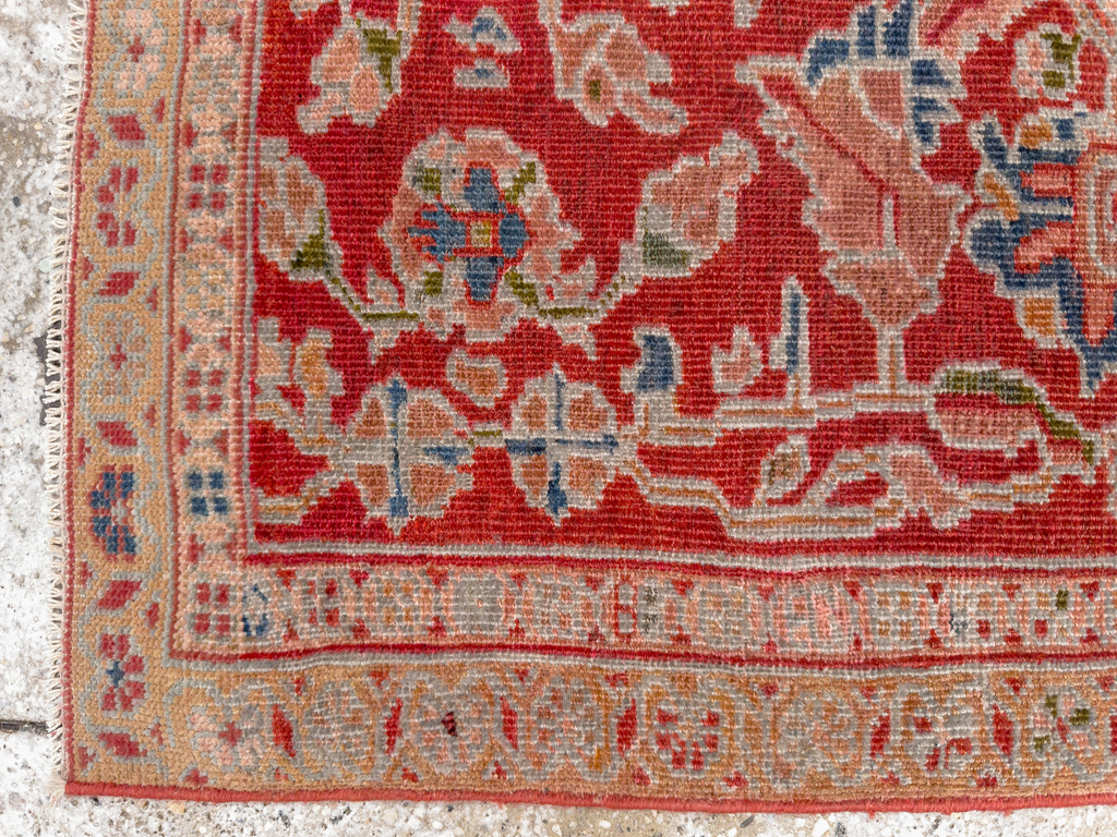 Antique Persian Sultanabad Throw Rug (Pair: 1 of 2), No.33634 - Staging
