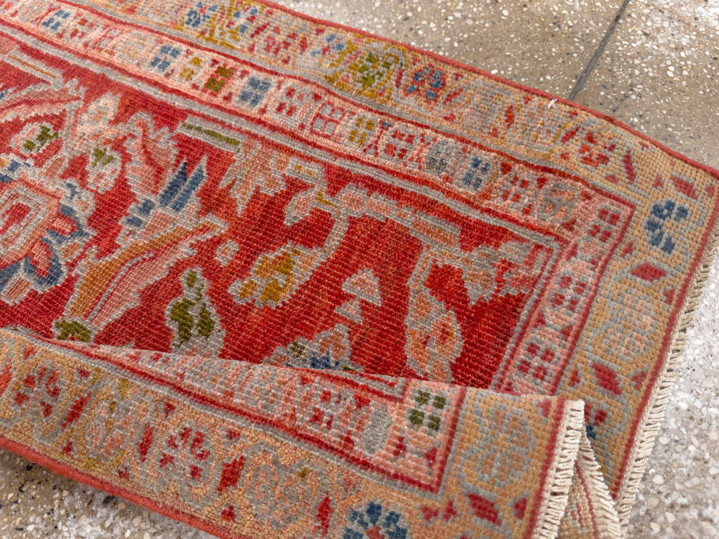 Antique Persian Sultanabad Throw Rug (Pair: 1 of 2), No.33634 - Staging