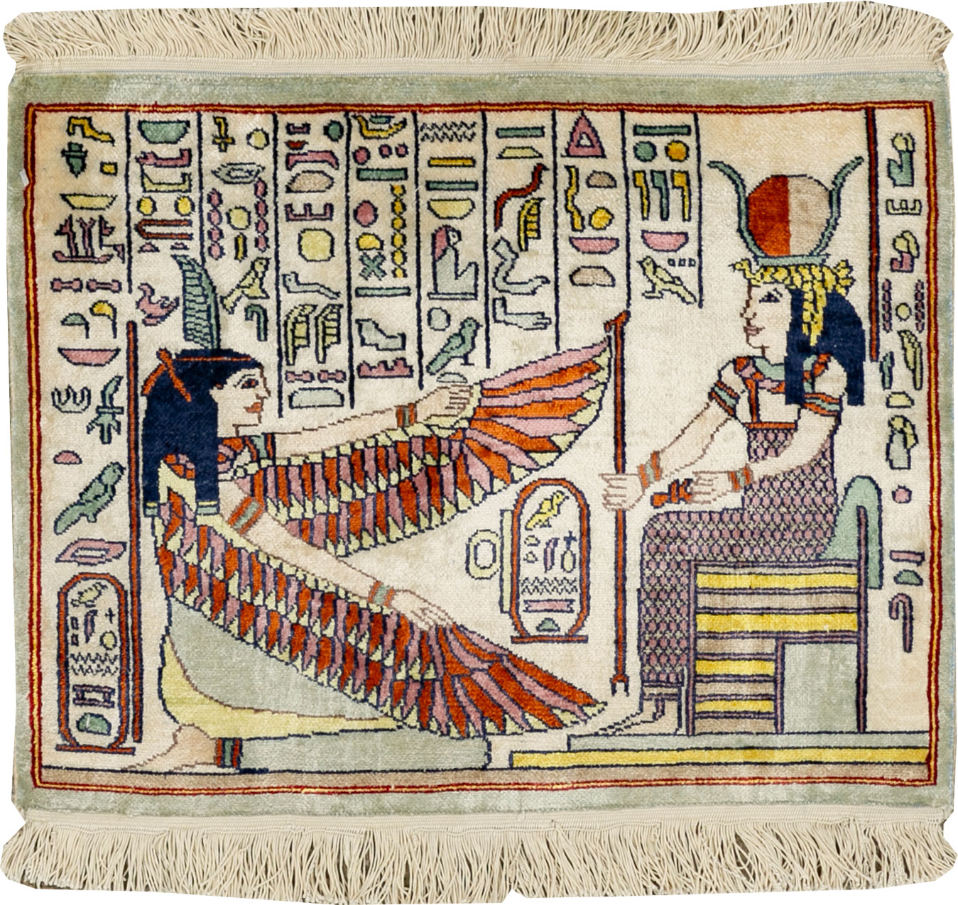 Vintage Egyptian Pictorial Rug, No.33641 - Staging