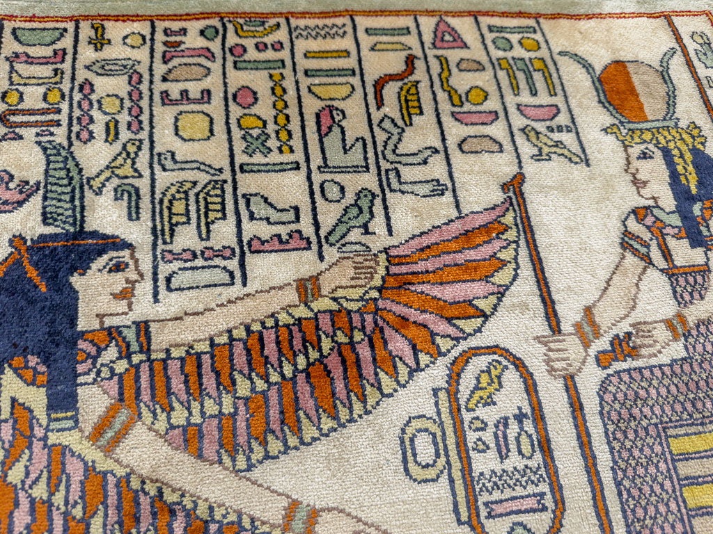 Vintage Egyptian Pictorial Rug, No.33641 - Staging