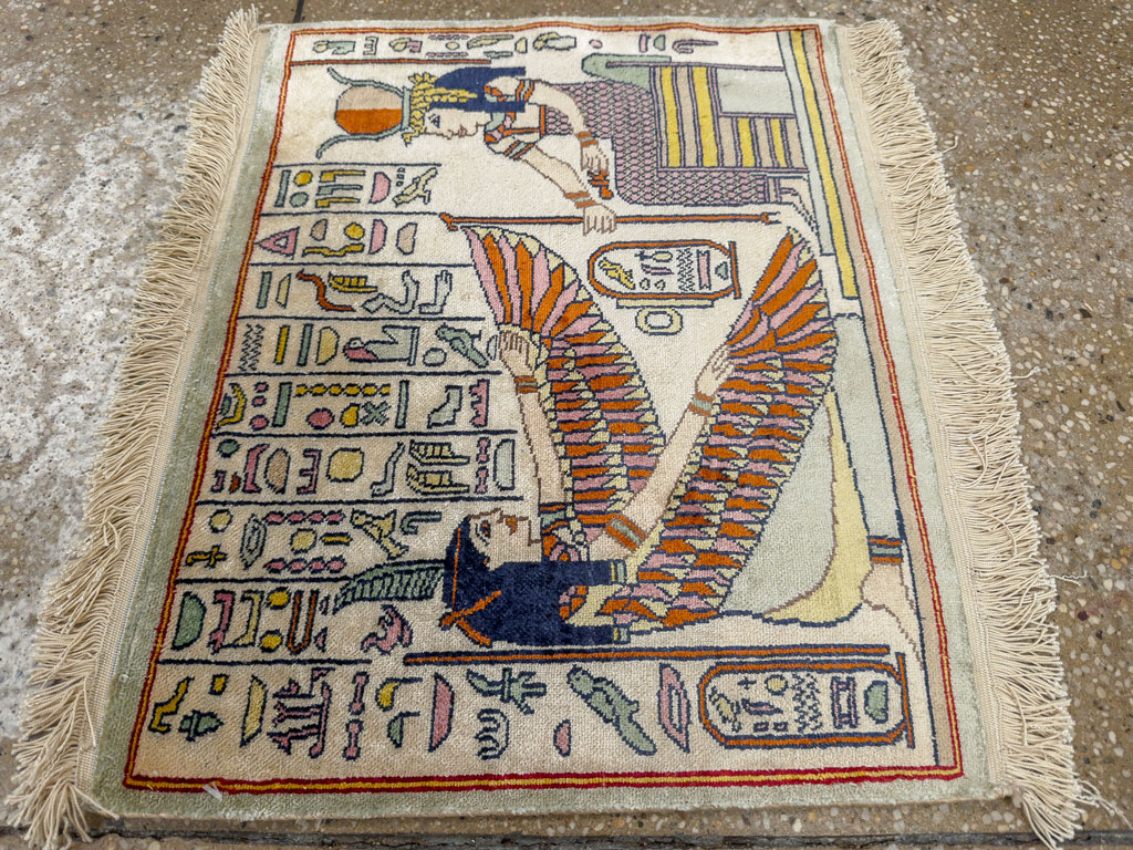 Vintage Egyptian Pictorial Rug, No.33641 - Staging