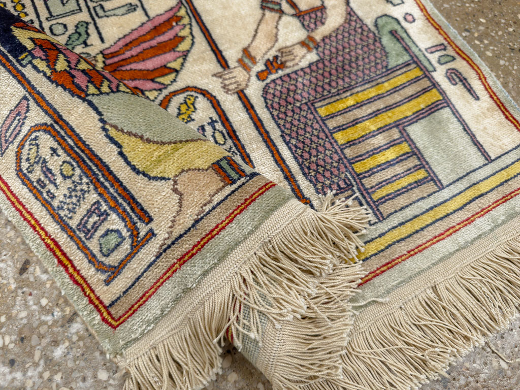 Vintage Egyptian Pictorial Rug, No.33641 - Staging