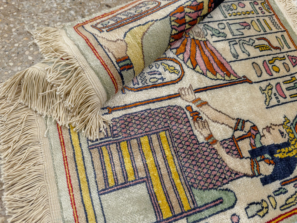 Vintage Egyptian Pictorial Rug, No.33641 - Staging